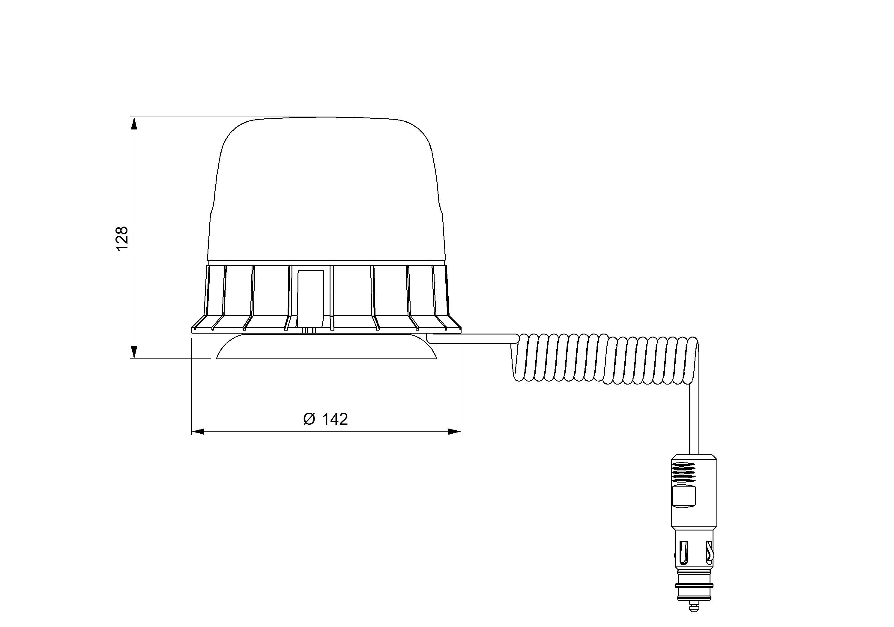 LED Rundumkennleuchte GALAXY mit Magnetfuss rotierend gelb